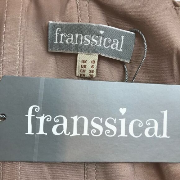 Franssical A-Line mother of bride dress & Bolero jacket tan color size 6 - Picture 11 of 16